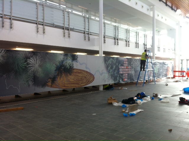 Installation in progress in Central Concourse