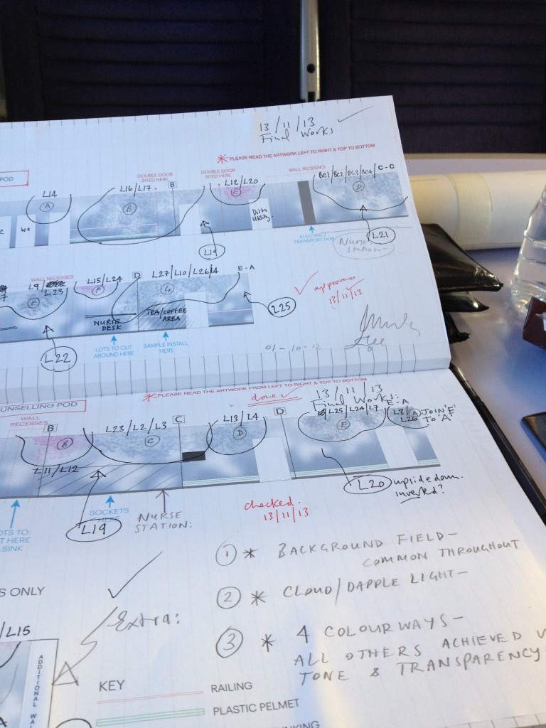 19th `november 2013. Making notes on draft designs