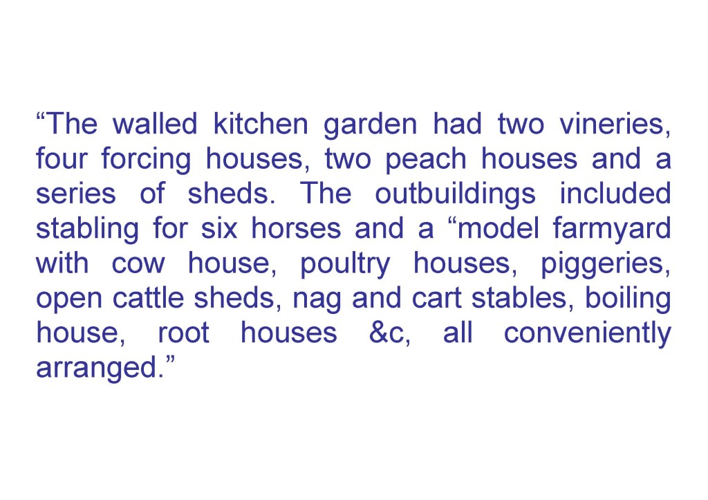Detailed descriptions of the gardens and their contents were contained in the sales particulars of the original Manor House