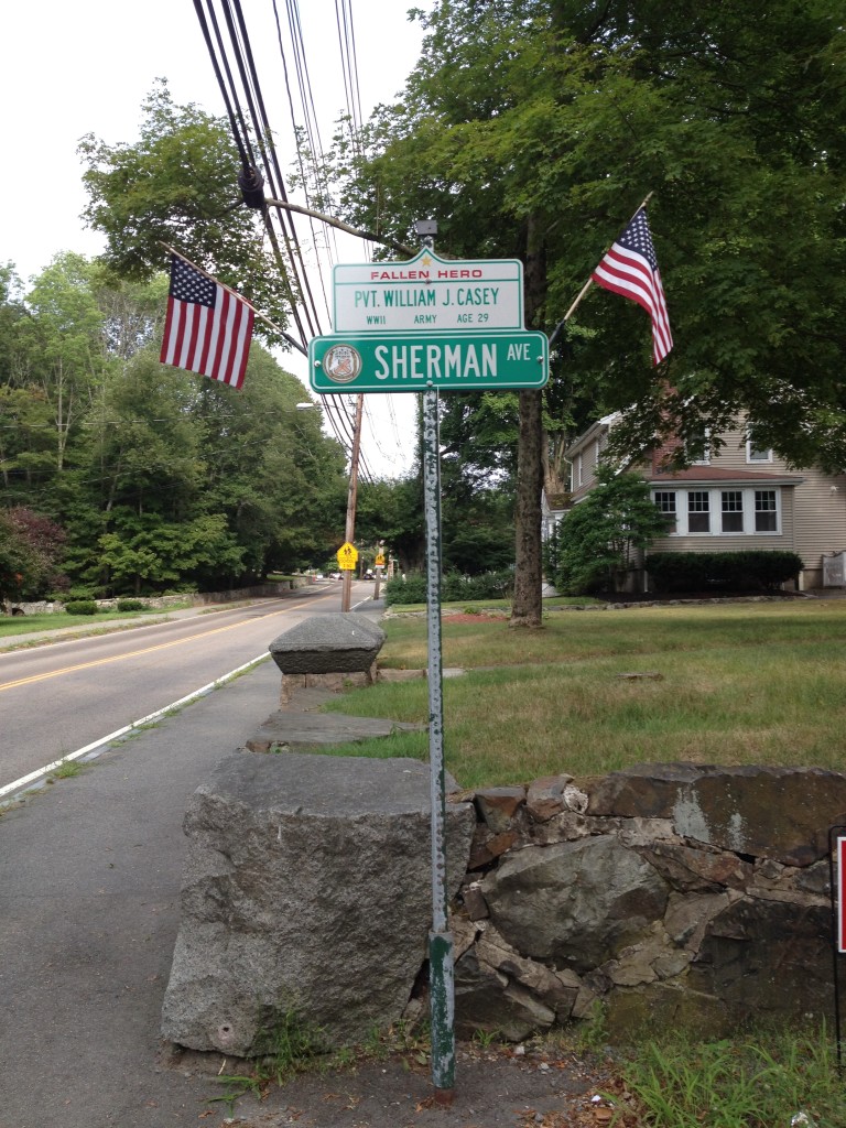 Fallen Hero street signage. Sherman Avenue, Canton, MA