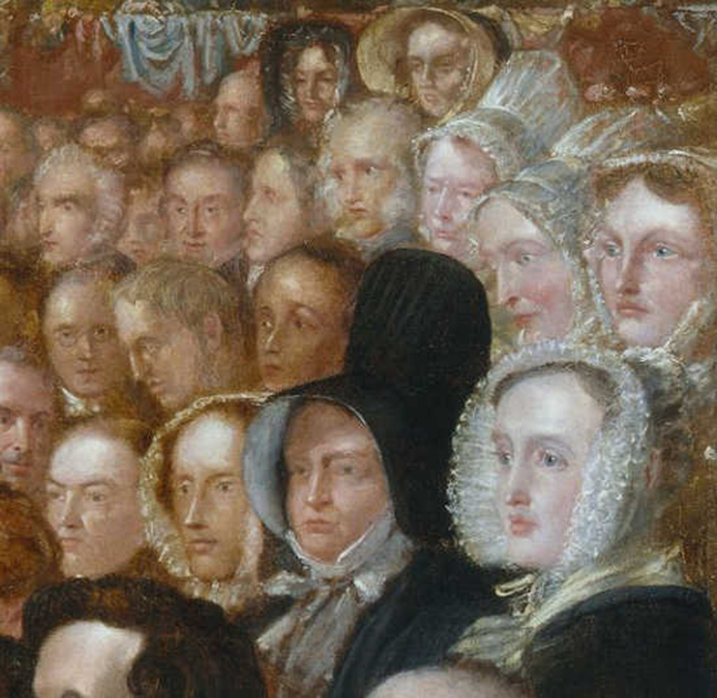 Detail: Commemorative group portrait of the World Anti Slavery Convention held in London in June 1840, by the artist Benjamin Robert Haydon, 1841. National Portrait Gallery