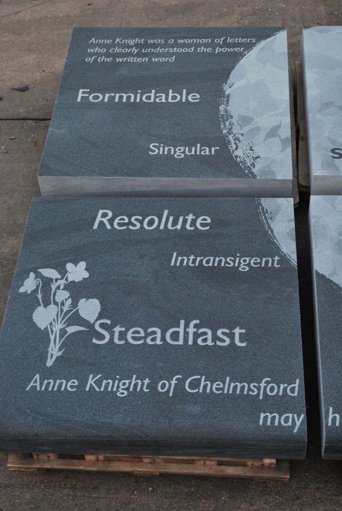 Sandblasted granite seat by Christopher Tipping & Hardscape for Central Chelmsford. Image: Hardscape