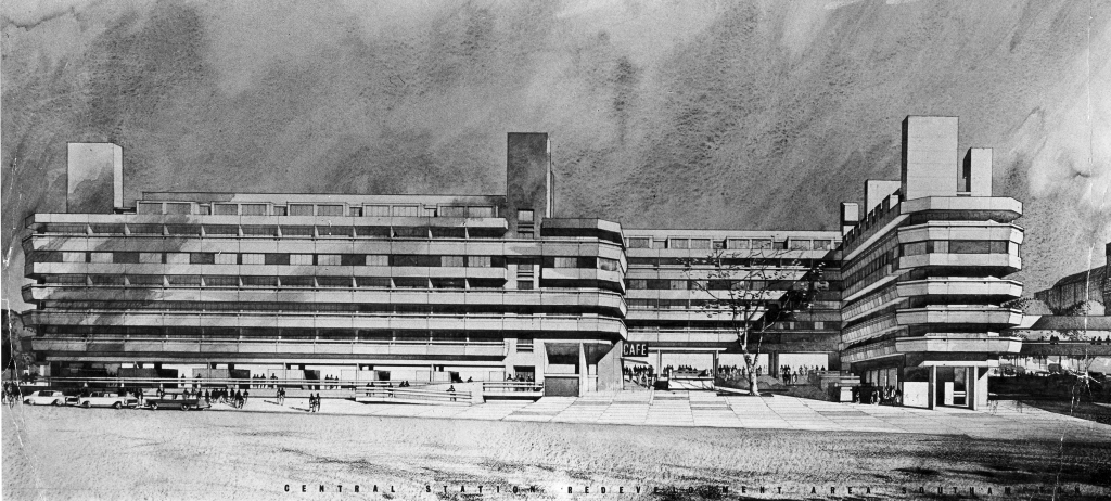 Architects visualisation drawing for Wyndham Court, circa 1966. Image by kind permission of Southampton Daily Echo
