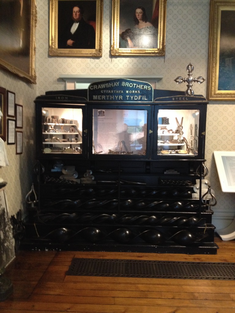 Image: A Cabinet of Iron samples manufactured by the Cyfarthfa Ironworks, on display at the Cyfarthfa Castle Museum & Gallery. Images by permission of Cyfarthfa Castle Museum & Gallery