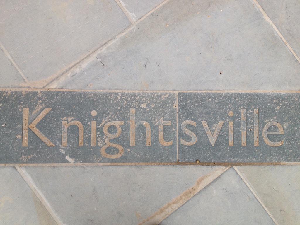 Central Chelmsford. A 'stream' of Royal Green Granite with sandblasted text runs through the paving on site. Manufactured by Hardscape. Image: Christopher Tipping