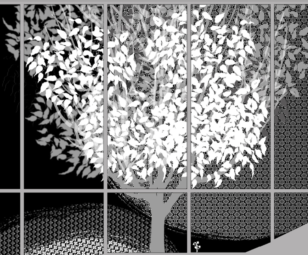 Detail: VGL Ltd Production Artwork draft for glazing manifestation to internal lobby entrance Block M1/M2 Central Chelmsford.   