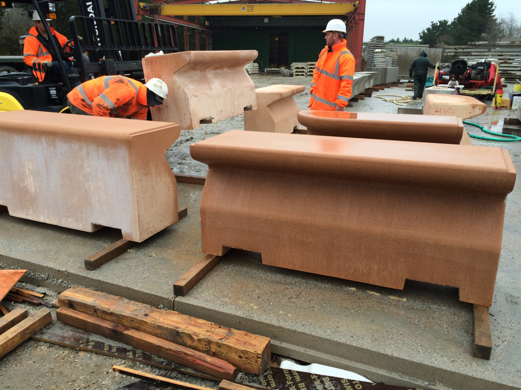 Southampton Station Quarter - Visit to Cornish Concrete Products Ltd to review manufacture of Type C bench Units.