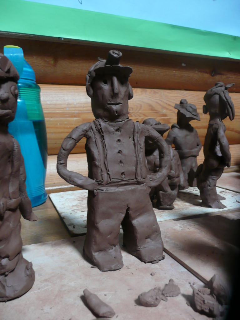 Combe Down Stone Mines Project.  School engagement activities. Ceramic Miners. Image: Christopher Tipping 