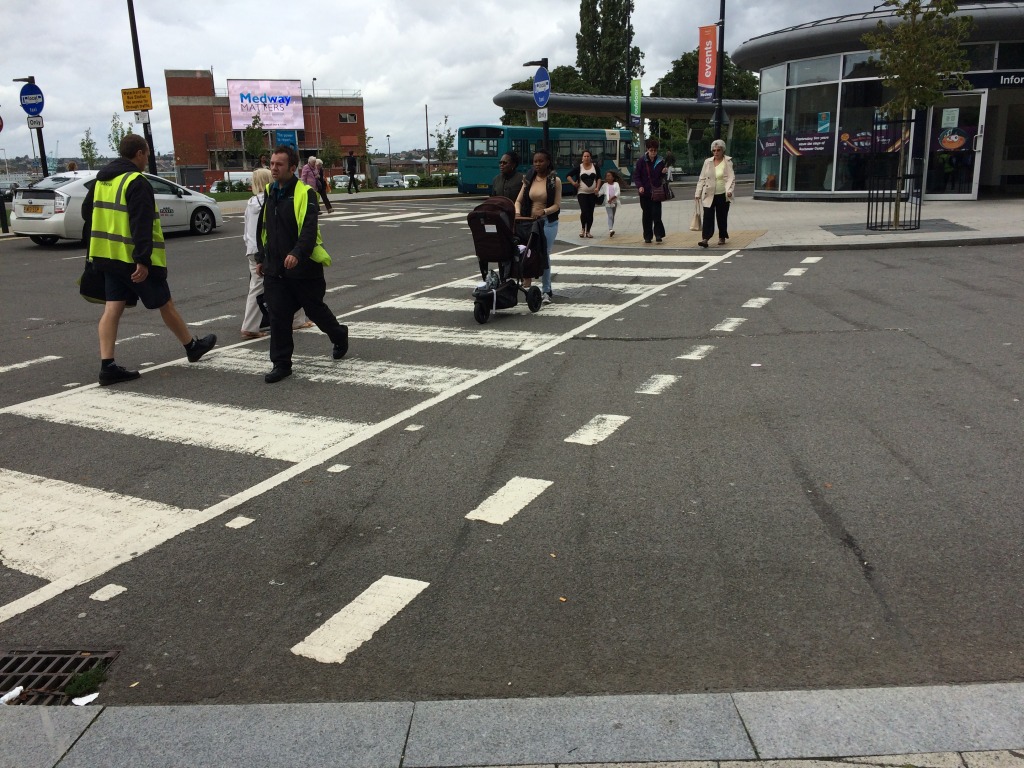 The main pedestrian crossing point towards the Bus Station & Pumping Station. Image:Christopher Tipping