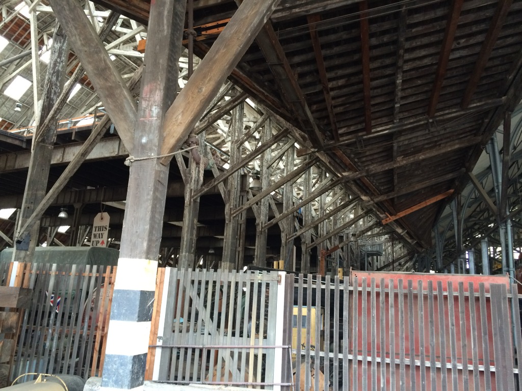 Historic Dockyards, Chatham - The massive structural timbers of the No 2 Slipway building. Image:Christopher Tipping