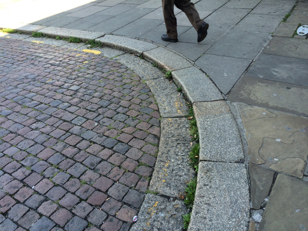 Double granite kerb outside Chatham Railway Station. Image: Christopher Tipping