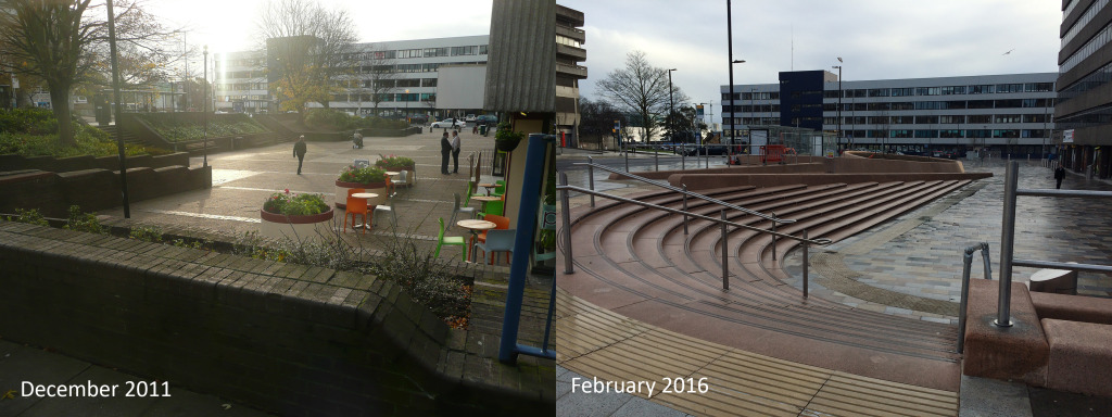 Pre & during regeneration works - 2011 to 2016, Nelson Gate.  Southampton Station Quarter North. Image: Christopher Tipping