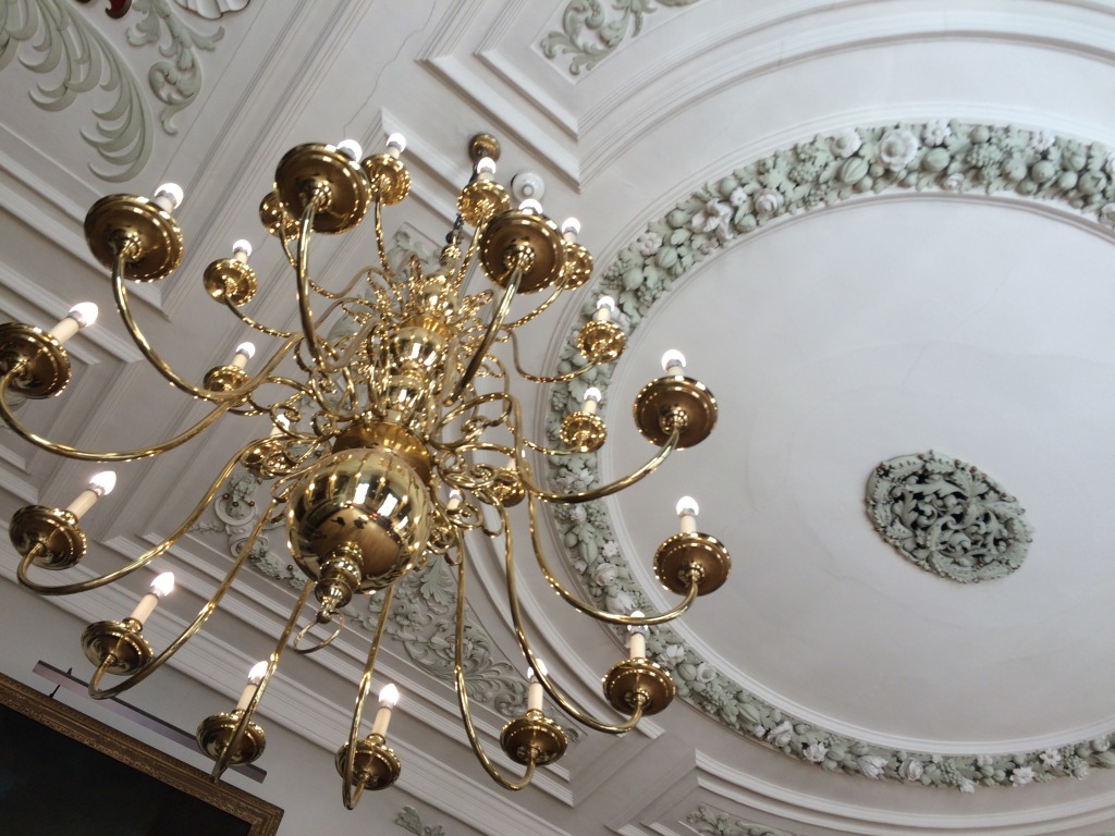 Ornate ceiling & Electrolier in the Guildhall Museum, Rochester. Image: Christopher Tipping - reproduced courtesy of the Guildhall Museum, Rochester