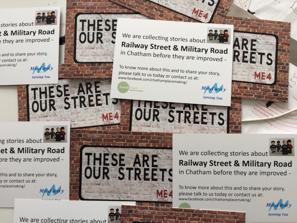 'These are our Streets' - Postcards handed out at the Pentagon Shopping Centre. Chatham Placemaking Project. Image: Christopher Tipping